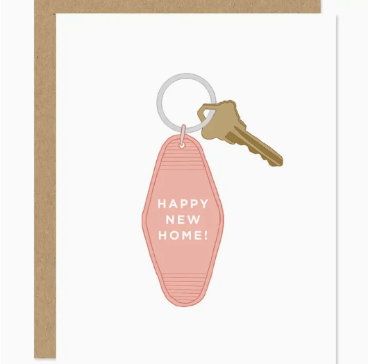 Motel Keychain Happy New Home Card